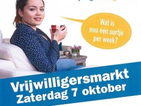 Vrijwilligersmarkt Hoogeveen op 7 oktober as.